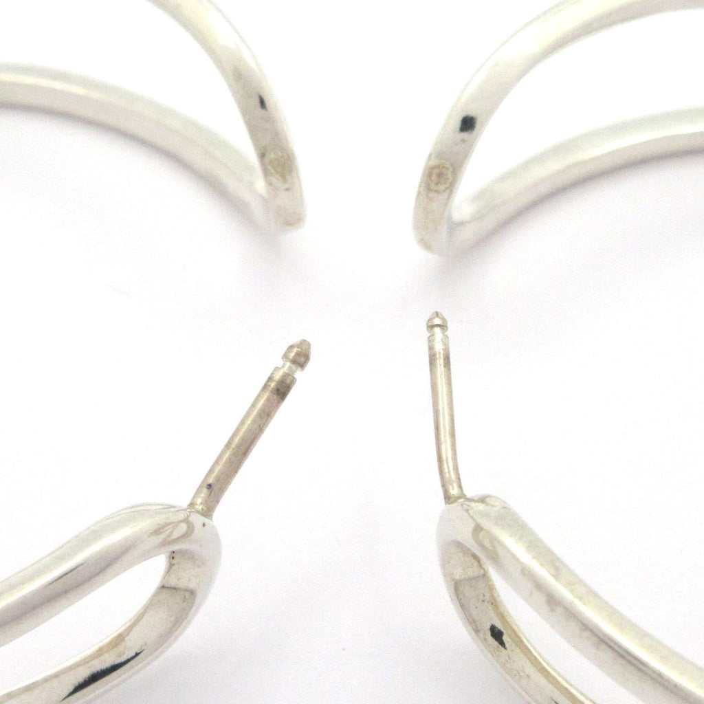 Hermes Earrings Silver Third Party Back — view 4