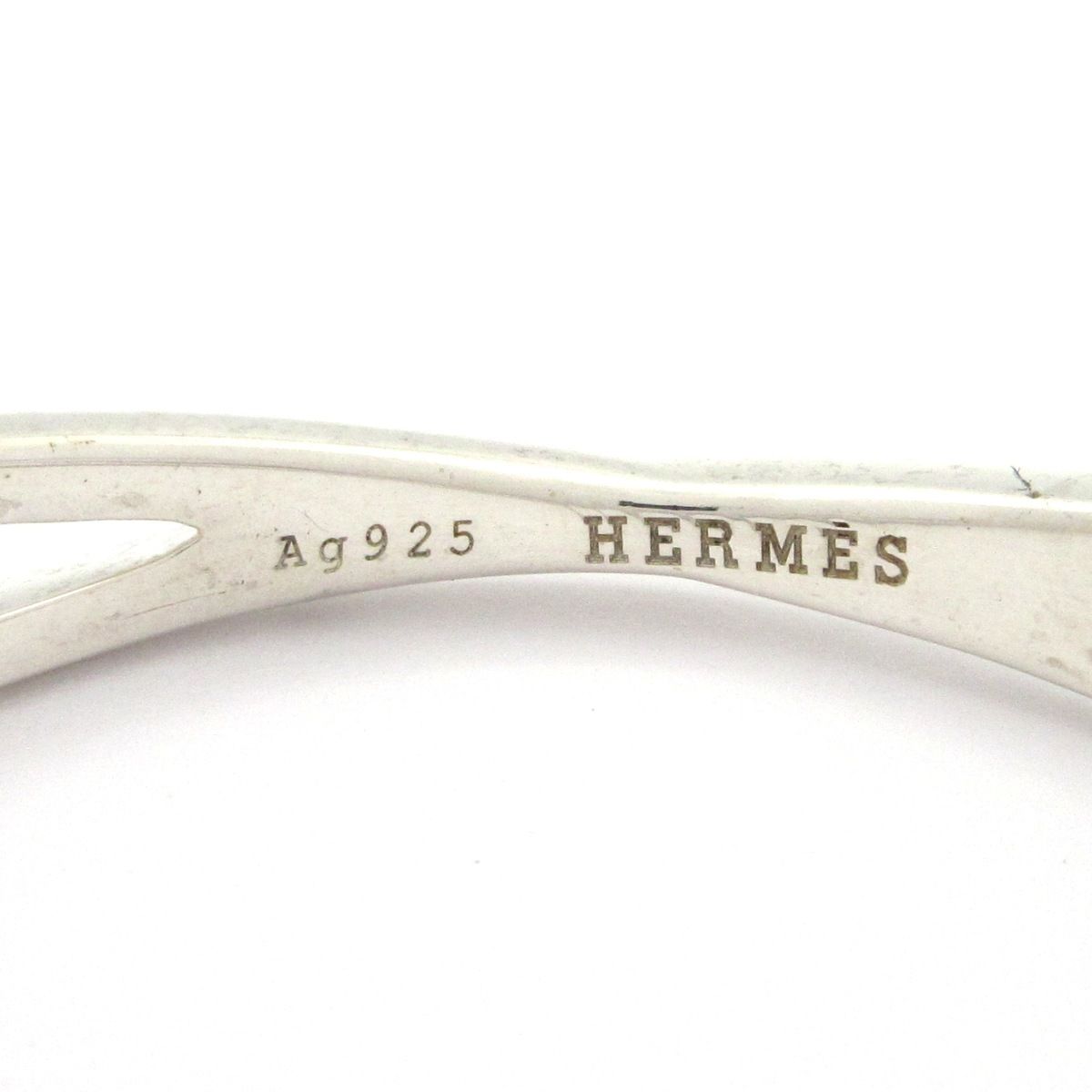 Hermes Earrings Silver Third Party Back — view 5