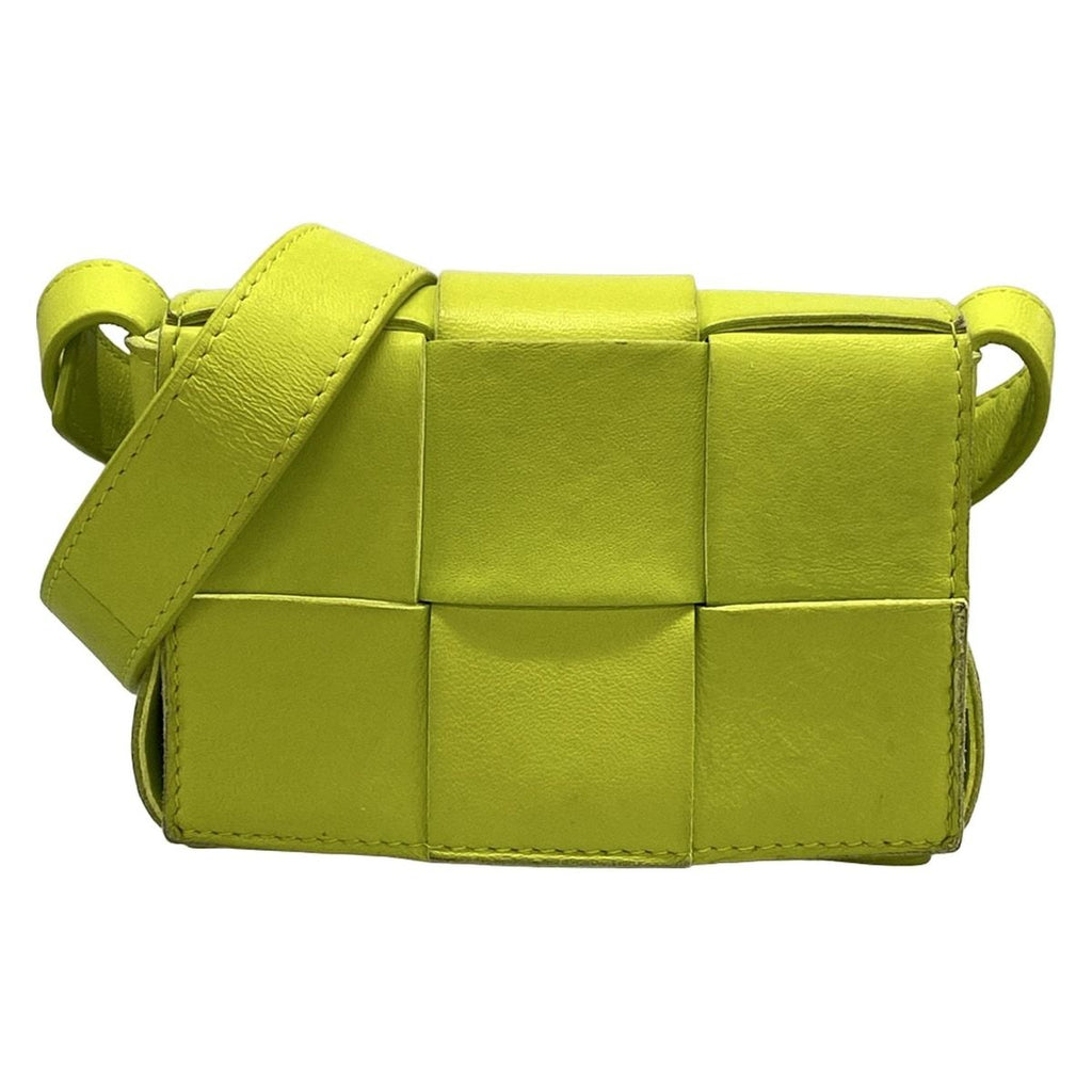 Bottega Veneta Shoulder Bag Cassette Light Green Leather