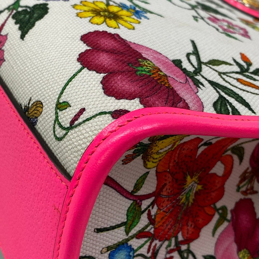 Gucci Handbag Flora White Pink Multi Leather — view 6