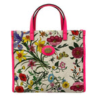 Gucci Handbag Flora White Pink Multi Leather