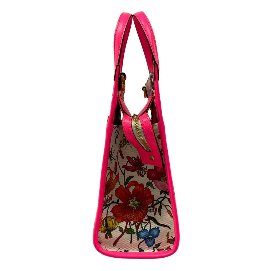 Gucci Handbag Flora White Pink Multi Leather — view 4