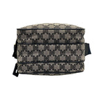 Celine Shoulder Bag Macadam Pattern Light Gray Dark Navy Leather — view 5