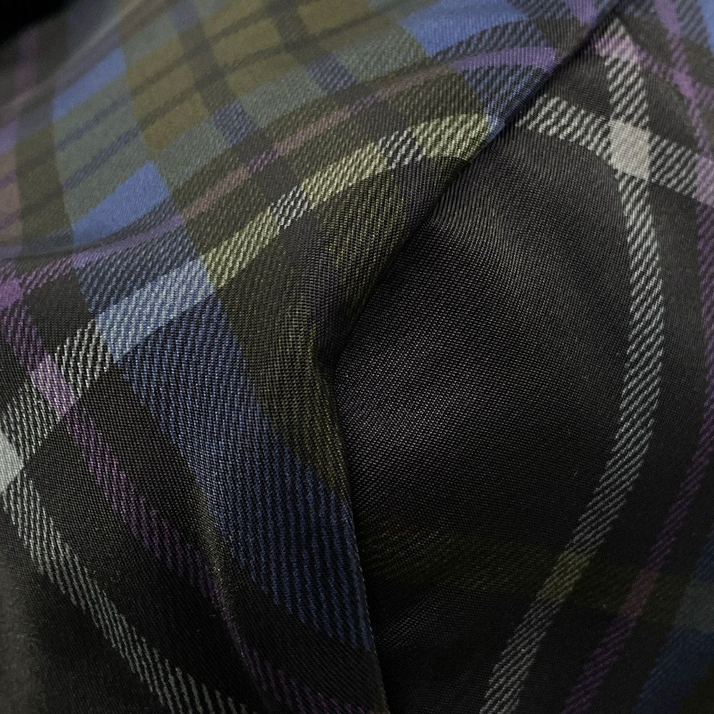 Prada Tote Bag Black Navy Green Plaid Reversible — view 6
