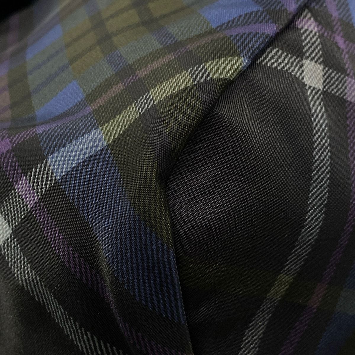 Prada Tote Bag Black Navy Green Plaid Reversible — view 6