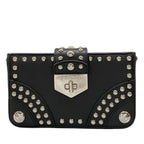 Prada Case Black Studded Leather Vanity Bag