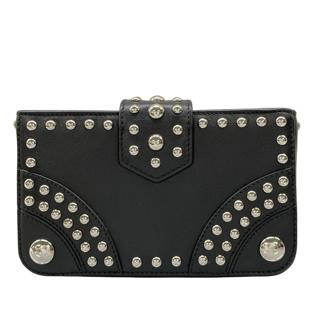 Prada Case Black Studded Leather Vanity Bag — view 2