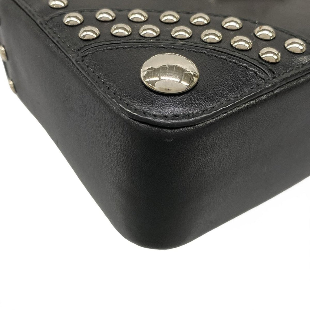Prada Case Black Studded Leather Vanity Bag — view 6