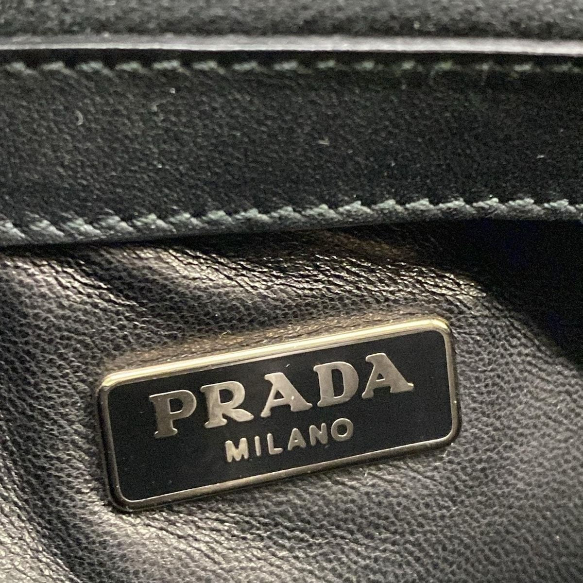 Prada Case Black Studded Leather Vanity Bag — view 5