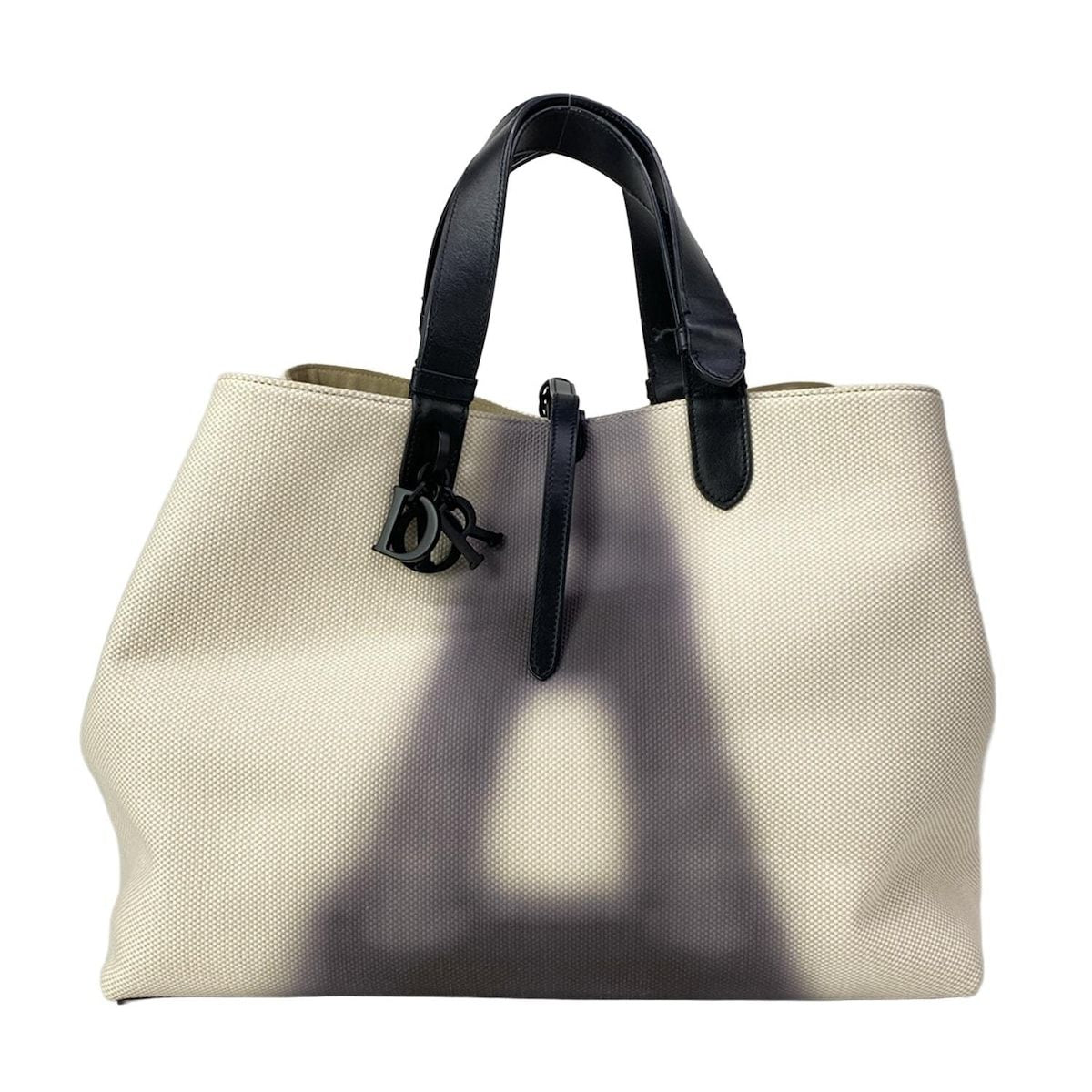 Dior Tote Bag Toujours Ivory Black Leather