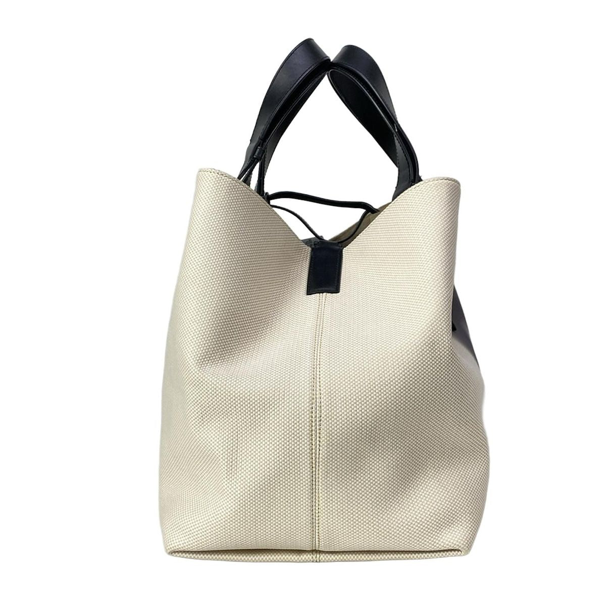 Dior Tote Bag Toujours Ivory Black Leather — view 2