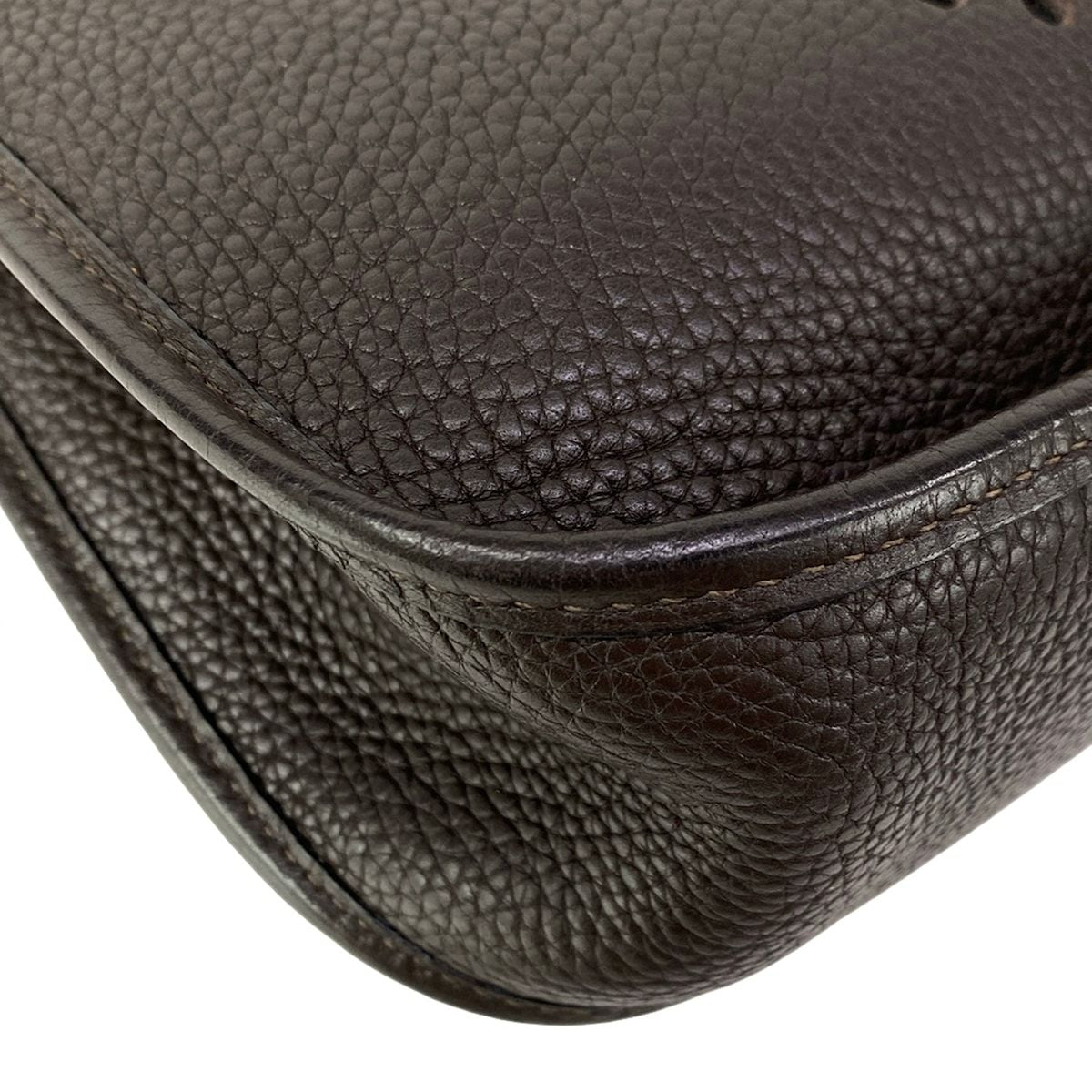 Hermes Shoulder Bag Evelyne MM Dark Brown Silver — view 6