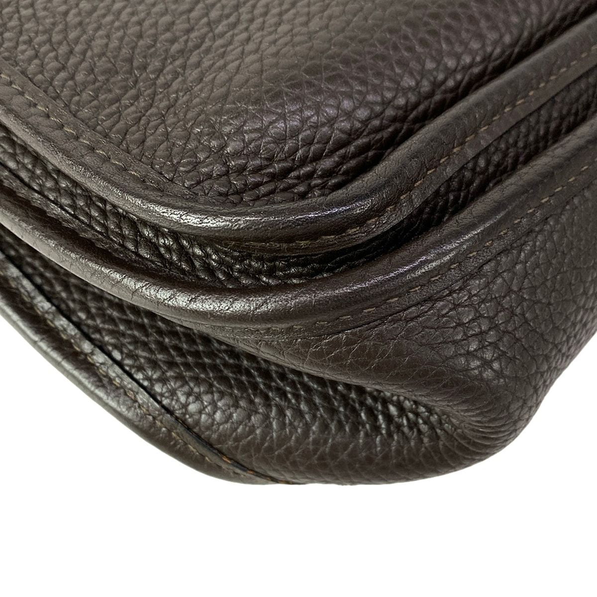 Hermes Shoulder Bag Evelyne MM Dark Brown Silver — view 8