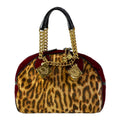 Dior Handbag Gambler Beige Bordeaux Black Chain Handle Dice Leather