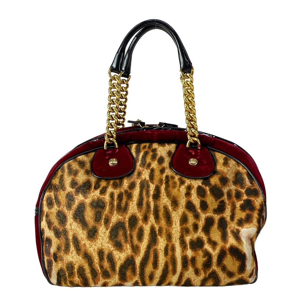 Dior Handbag Gambler Beige Bordeaux Black Chain Handle Dice Leather — view 3