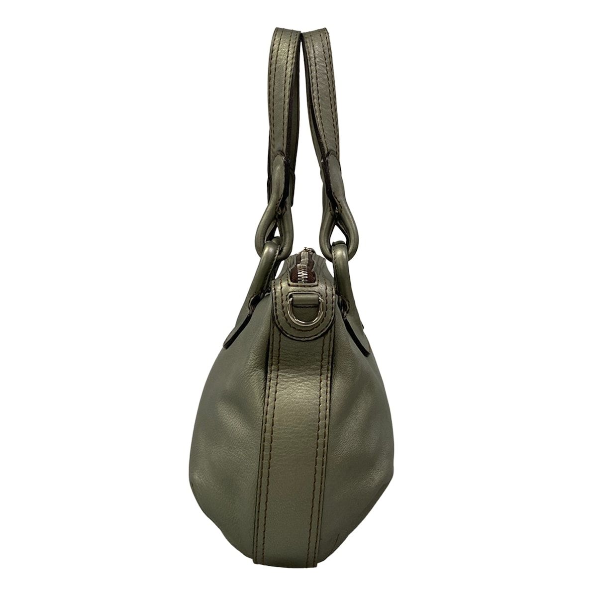 Loewe Handbag Metallic Gray Leather — view 4