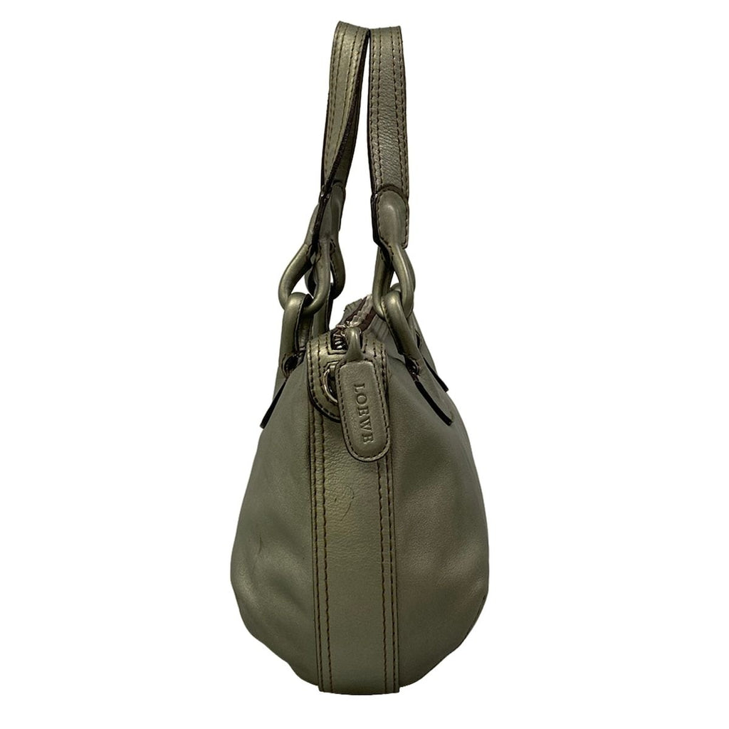 Loewe Handbag Metallic Gray Leather — view 2
