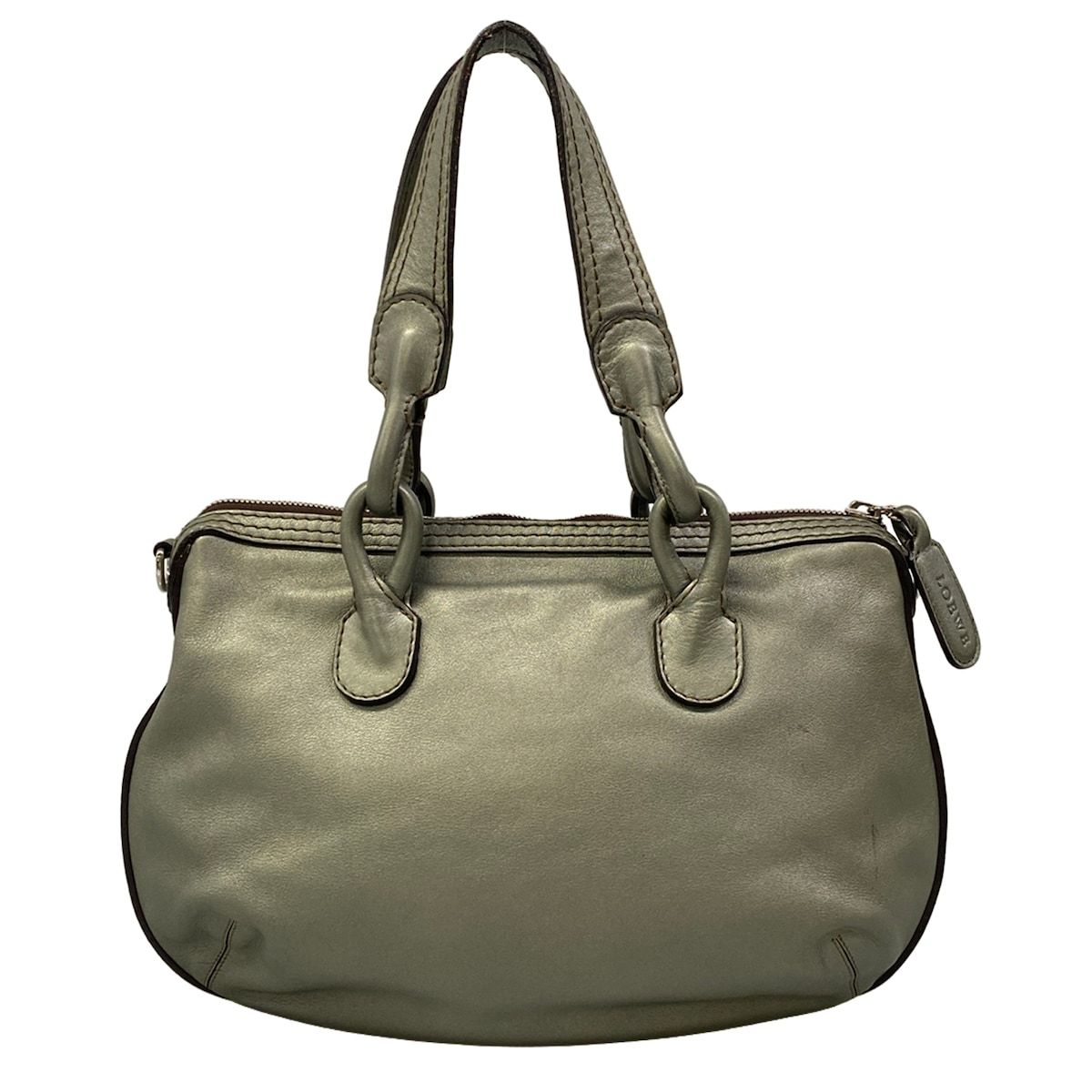 Loewe Handbag Metallic Gray Leather — view 3