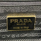 Prada Handbag Black Metal Handle Triangle Logo — view 8
