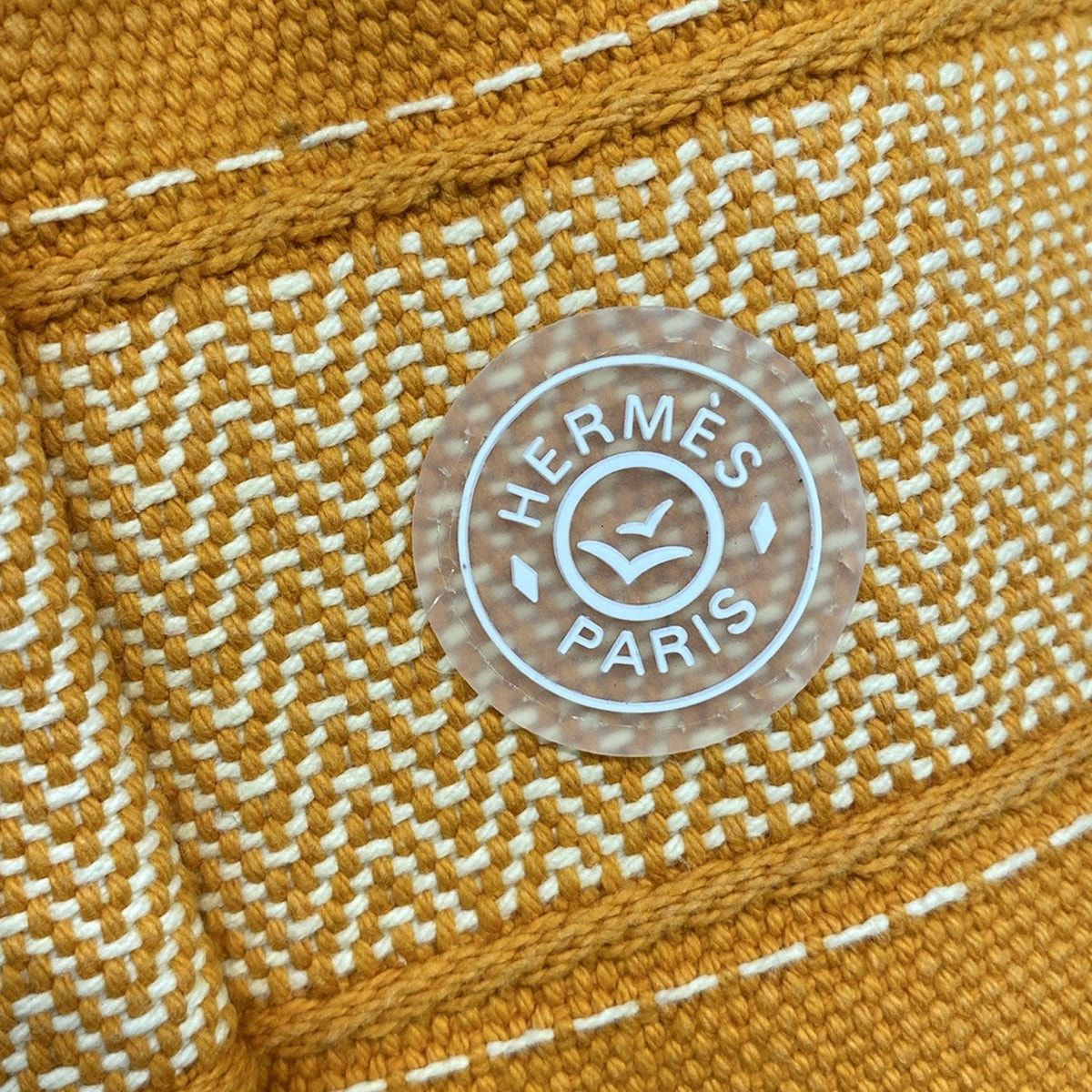 Hermes Shoulder Bag Sac Marine Recif Canvas Orange Ivory Silver — view 8