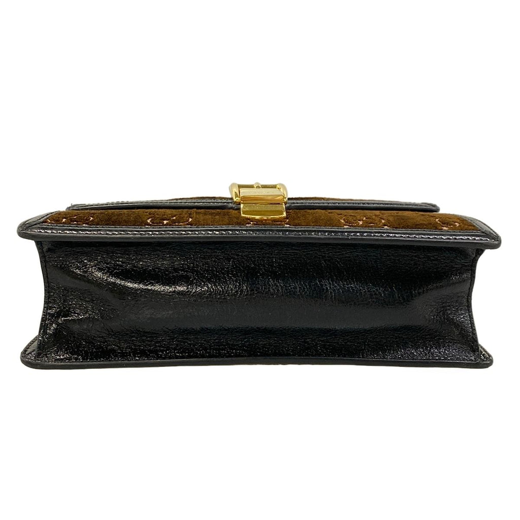 Gucci Shoulder Bag Sylvie Small Dark Brown Black Multi Leather — view 5
