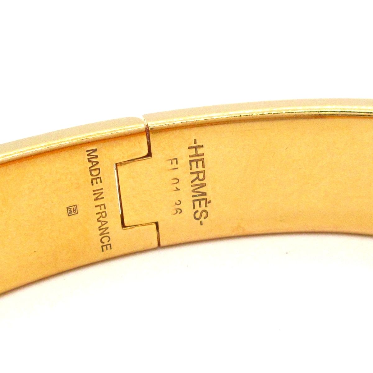 Hermes Bangle Clic H Gold Gray Bracelet — view 4
