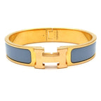 Hermes Bangle Clic H Gold Gray Bracelet