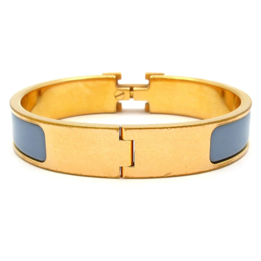 Hermes Bangle Clic H Gold Gray Bracelet — view 3