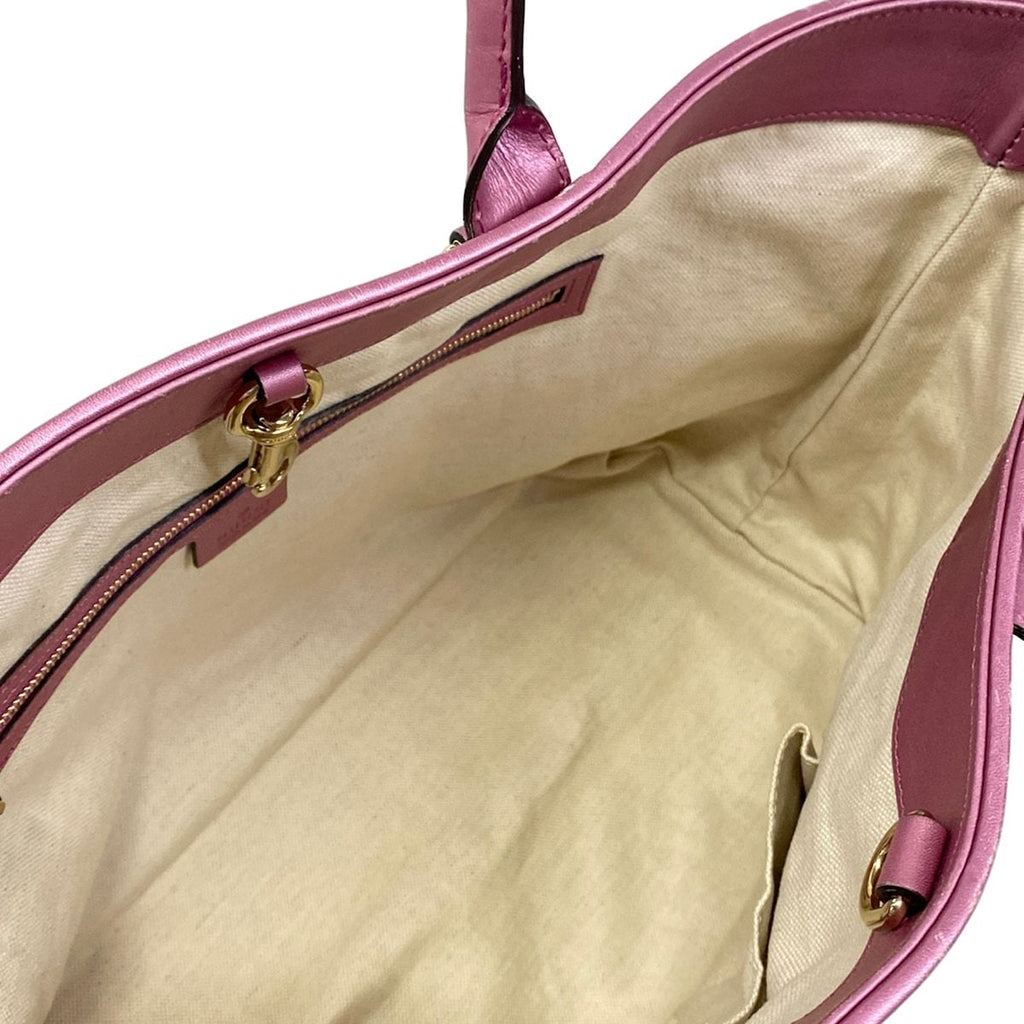 Gucci Tote Bag Guccissima Lineheartbit Pink Leather — view 7