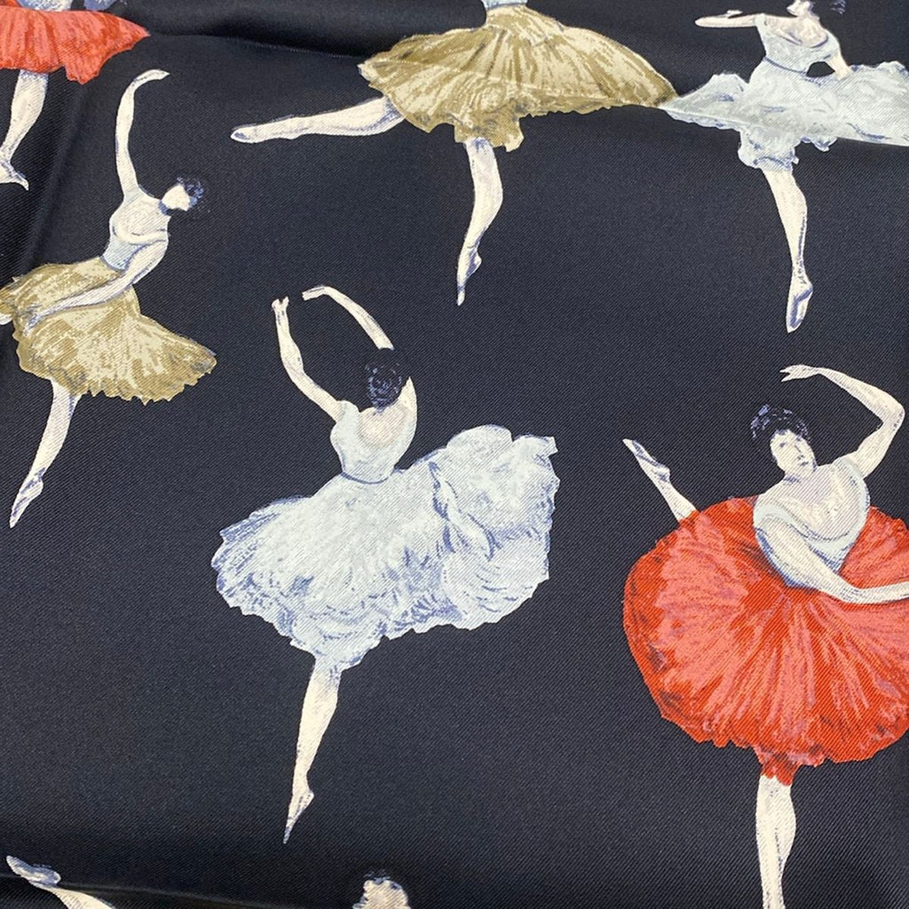 Hermes Scarf Carre 90 Black Brown Multi Ballerina — view 5