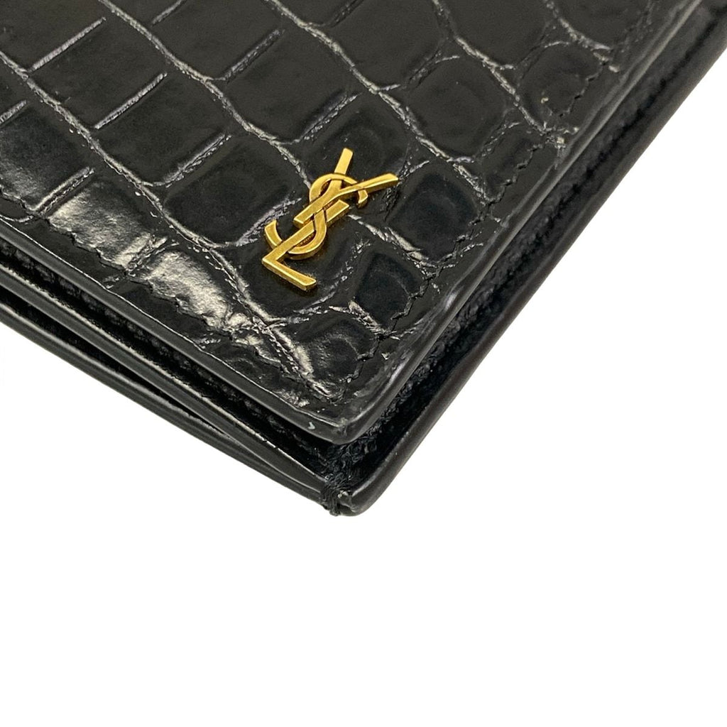 Saint Laurent Paris Wallet Black Embossed Leather — view 7