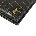 Saint Laurent Paris Wallet Black Embossed Leather — view 7