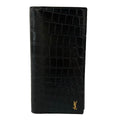 Saint Laurent Paris Wallet Black Embossed Leather