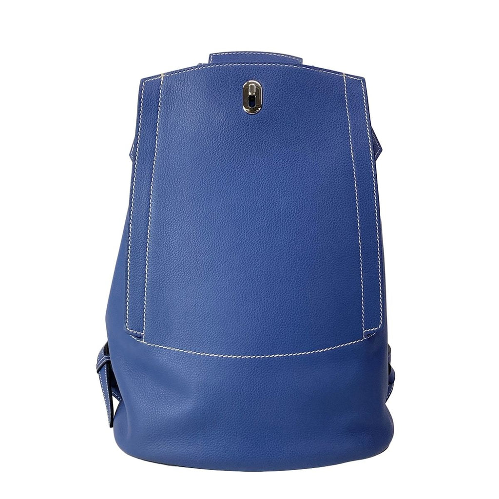 Hermes Backpack a Dos Blue Brighton Silver