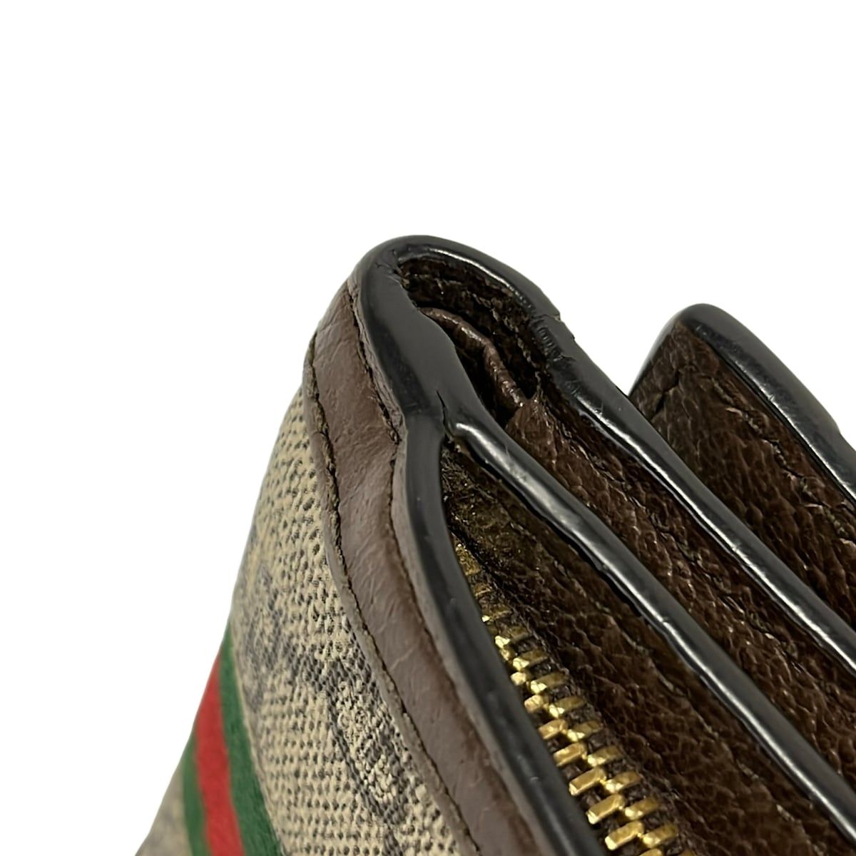 Gucci Trifold Wallet Ophidia Dark Brown Beige Multi Leather — view 6