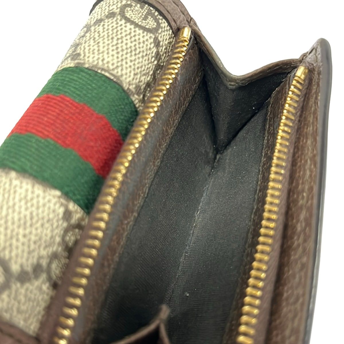 Gucci Trifold Wallet Ophidia Dark Brown Beige Multi Leather — view 4