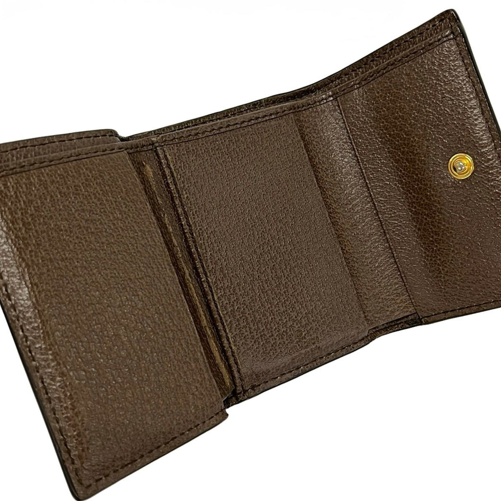 Gucci Trifold Wallet Ophidia Dark Brown Beige Multi Leather — view 3