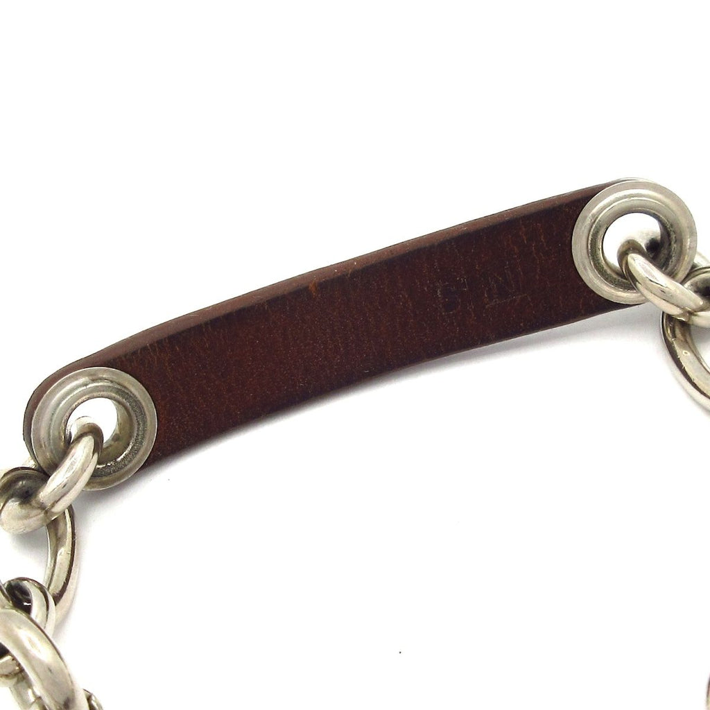 Hermes Bracelet Etelier Leather Dark Brown Silver — view 3