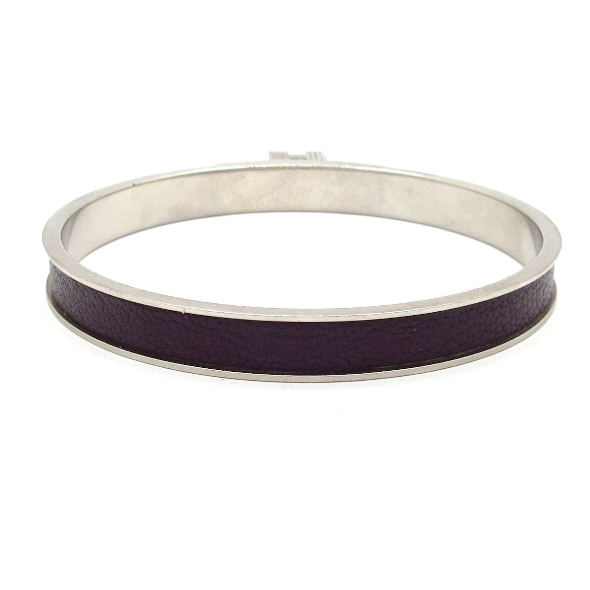 Hermes Bangle Kelly Silver Dark Purple Bracelet — view 3