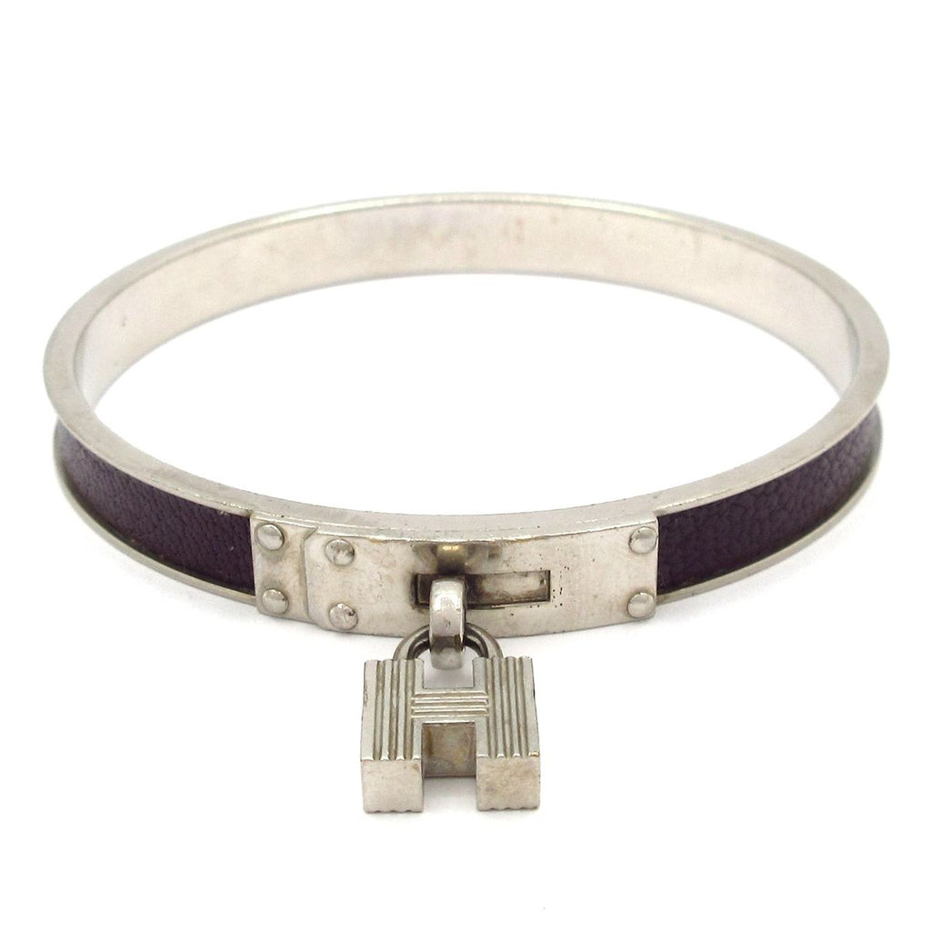Hermes Bangle Kelly Silver Dark Purple Bracelet