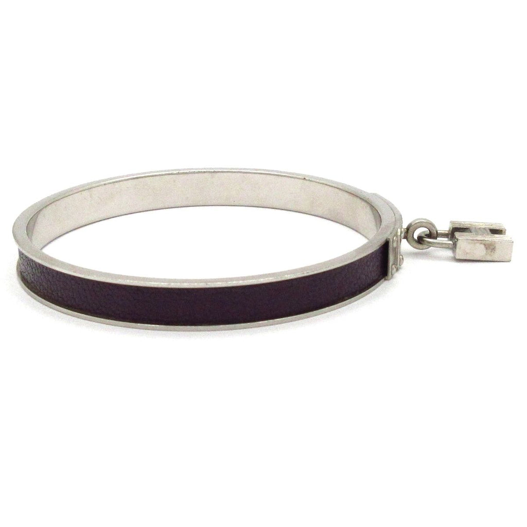 Hermes Bangle Kelly Silver Dark Purple Bracelet — view 2
