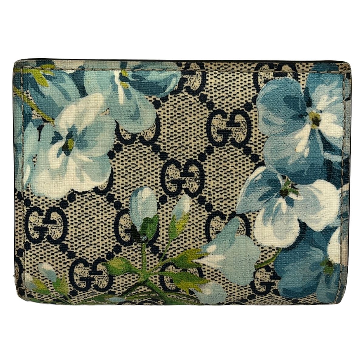Gucci Bifold Wallet GG Blooms Navy Ivory Blue