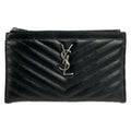 Saint Laurent Paris Pouch Black Leather