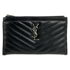 Saint Laurent Paris Pouch Black Leather