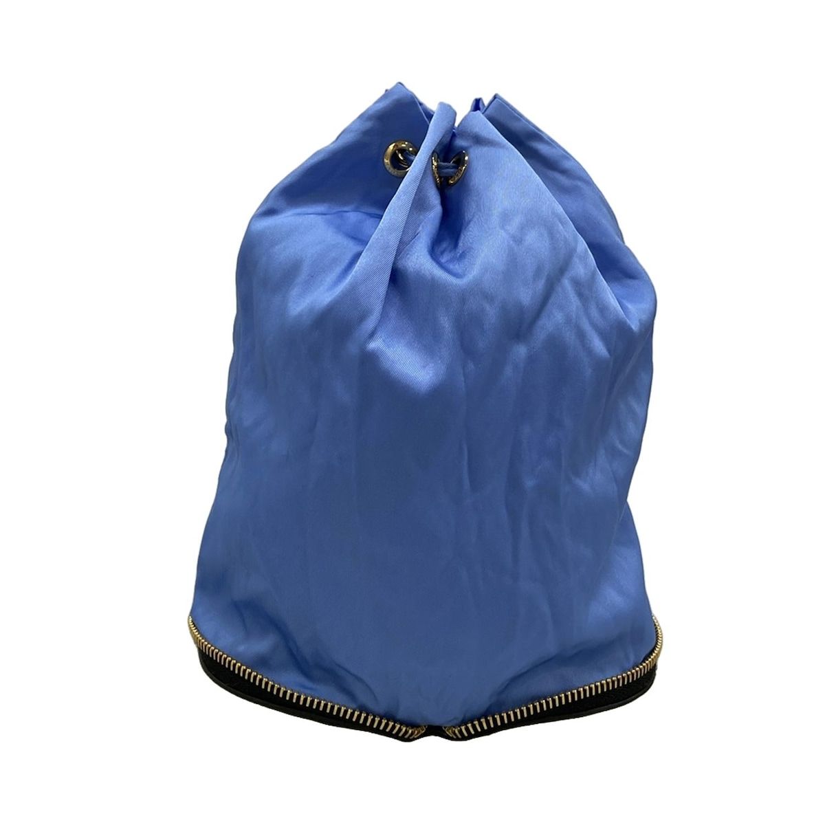 Prada Pouch Light Blue Black Drawstring Foldable Leather — view 8