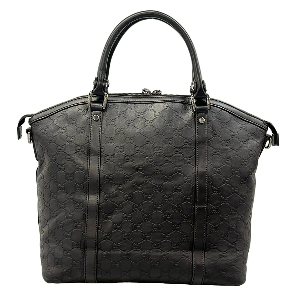 Gucci Handbag Guccissima Line Interlocking G Dark Brown Leather — view 3