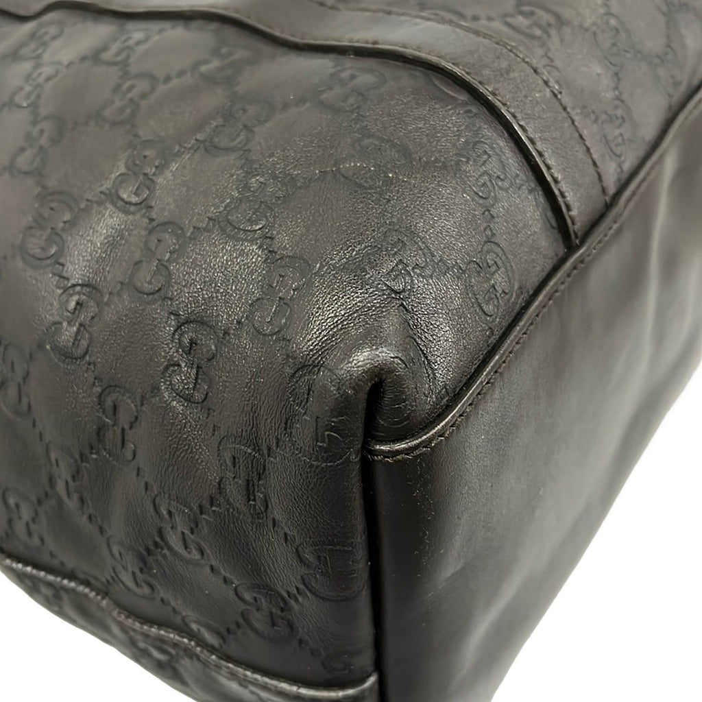 Gucci Handbag Guccissima Line Interlocking G Dark Brown Leather — view 6