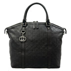 Gucci Handbag Guccissima Line Interlocking G Dark Brown Leather