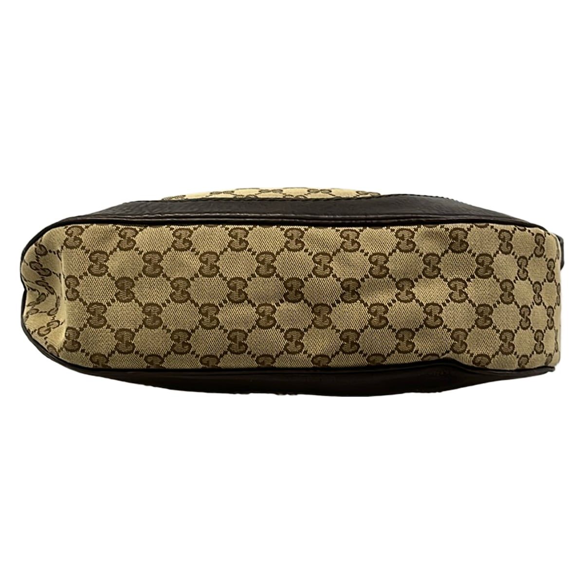 Gucci Shoulder Bag Charlotte GG Pattern Dark Brown Beige Leather — view 5