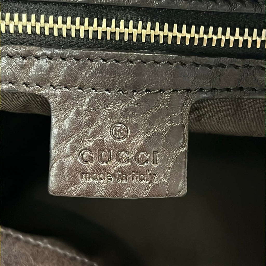 Gucci Shoulder Bag Charlotte GG Pattern Dark Brown Beige Leather — view 8